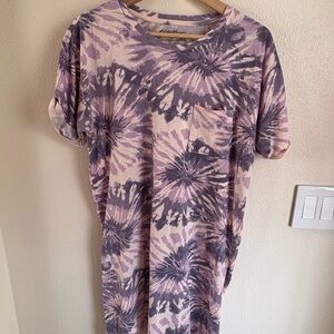 Eddie Bauer Lavender Tie-Dye Tee Shirt Dress